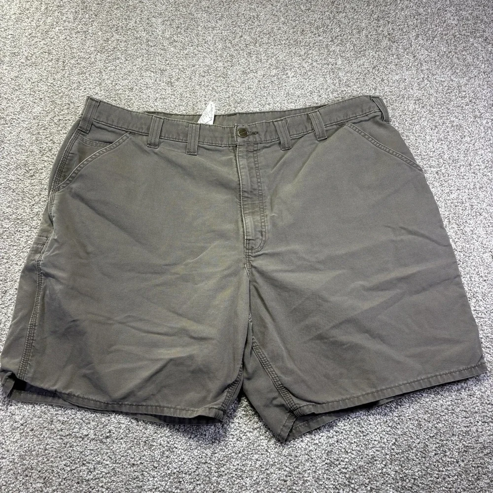 Carhartt Cargo Shorts Mens 44 Brown Canvas Work Relaxed Fit Utility 8 Inseam